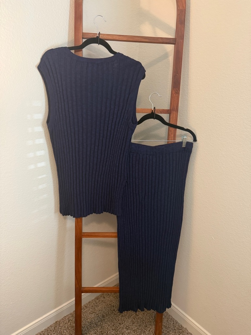 Free People Beach Veda Sweater Top and Skirt Set - Celestial Indigo - LG NWT - Picture 3 of 5